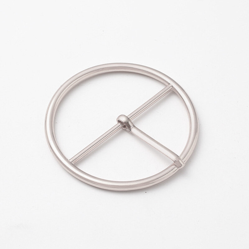 Sabuk logam syal cincin gesper tali pinggang alat pengencang logam bulat tombol disesuaikan Roller Pin gesper Snap aksesori pakaian