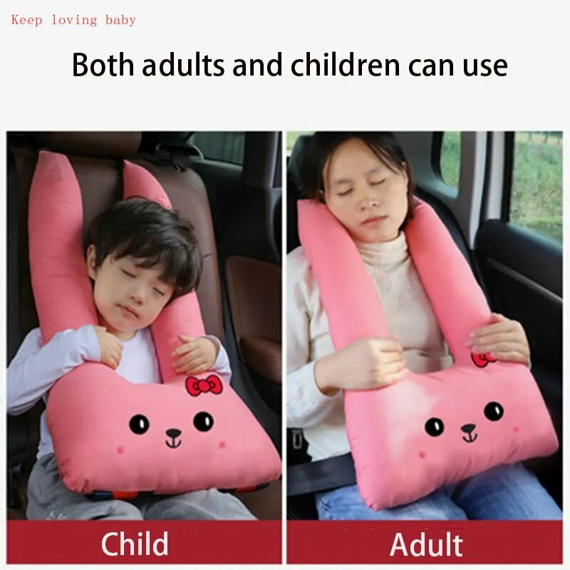Kid's Car Headrest Strap Cartoon Safety Belt Shoulder Protector Cute Pillow Child Soft Seat Sleeping Neck Fit Cushion Pillow