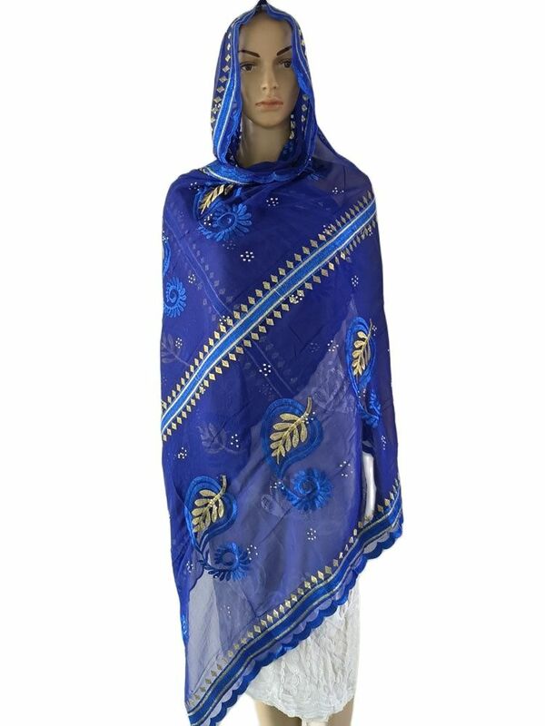 イスラム教徒の女性のためのヒジャーブスカーフ,伝統的なアフリカの刺繍が施された長いシフォンのターバン,送料無料