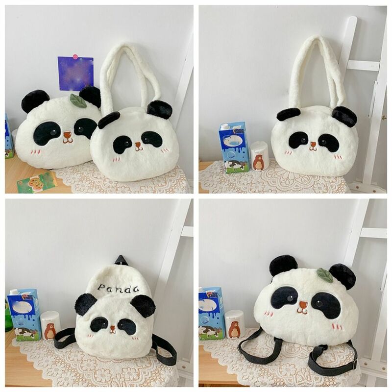 Mochila de Panda de Animal de felpa, bolso de Messaage de dibujos animados de estilo coreano, bolso de hombro de gran capacidad para estudiantes, bolso escolar para niñas y mujeres