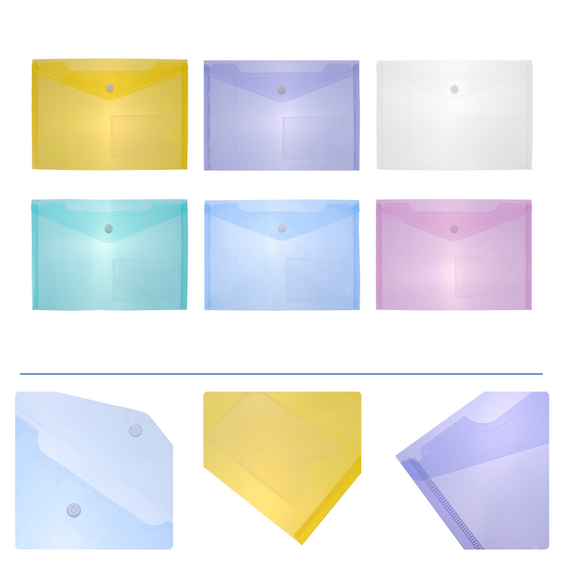 30 Pcs Transparent File Bag Poly Folders Envelope Organizer Holder A5 A4 Pp Buckle Plastic