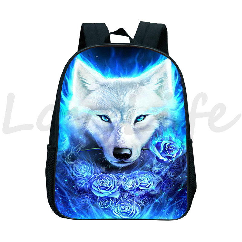 Animal Wolf 3D Print Kindergarten Bag Children's Backpack Zipper Schoolbag Kids Cute Bookbag Back To School Backbag Wolf Mochila