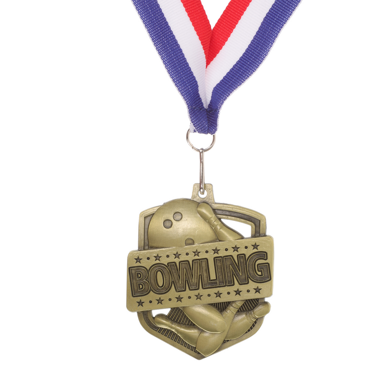 Competição Bowling Award Medal, Hanging Sports Meeting Award, Gold Winners, Prêmio do jogo