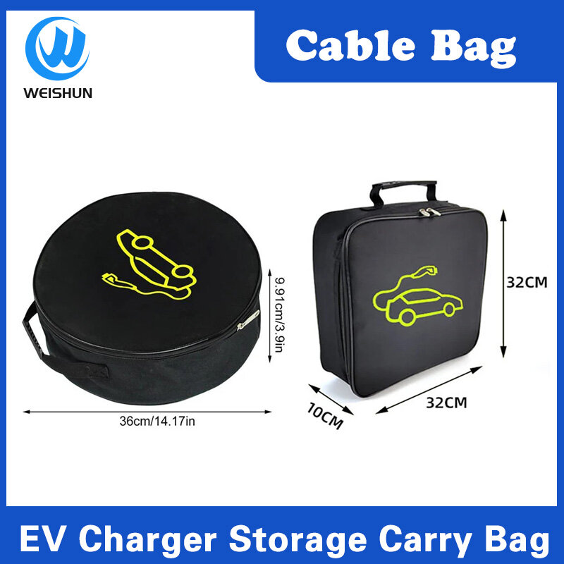 Electric Vehicles Battery Cable Bag Waterproof Fireproof EV Car charger Gun Storage Organizer For Charging Cables Cords Hoses