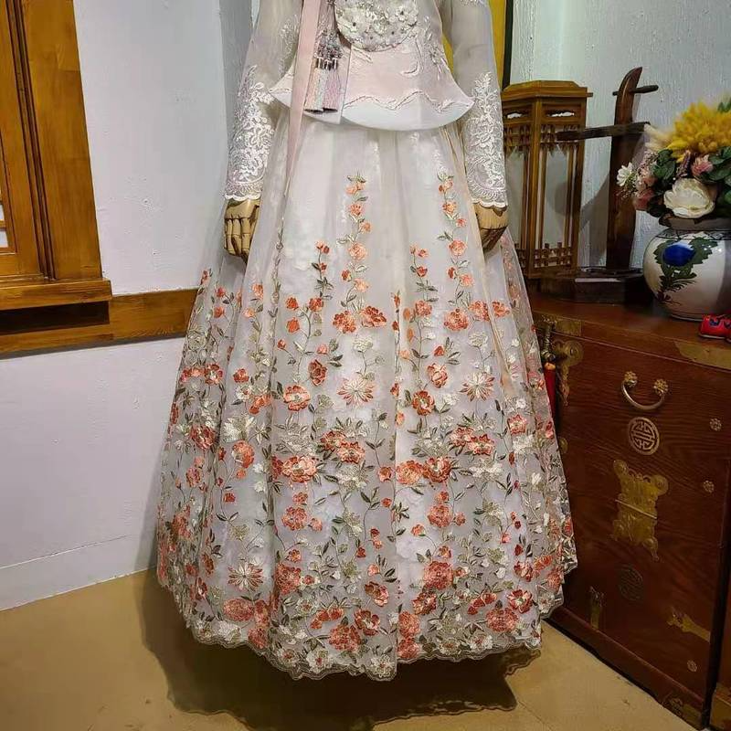 Hanbok koreański strój ludowy ślub panny młodej ceremonia ślubna Toast Hanbok suknia ślubna odzież damska