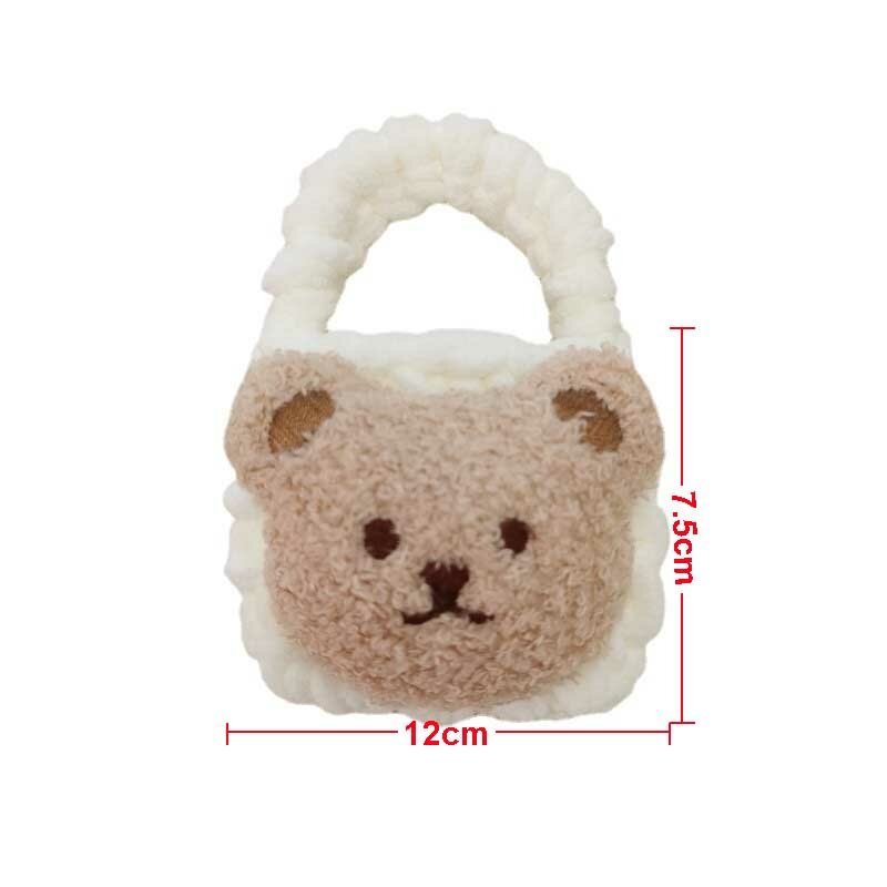 Маленькая косметичка с мультяшным медведем, маленькая портативная Защитная крышка для наушников, мини-сумка для монет, сумочка для хранения различных помад