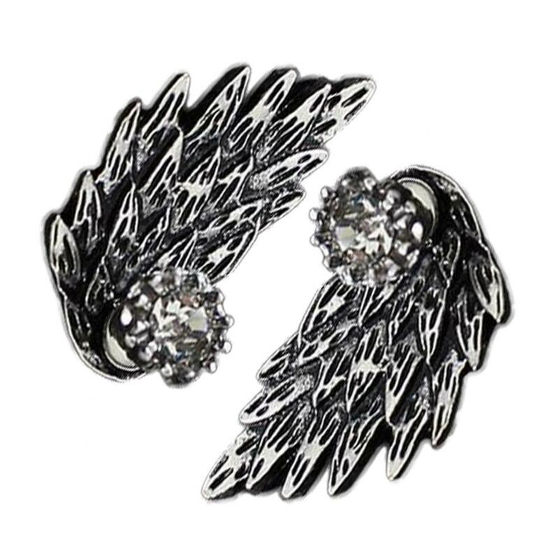 Pendientes de ala de pájaro Animal para mujer, aretes de broche con incrustaciones de diamantes de imitación de ala de Ángel, joyería de regalo, 2023