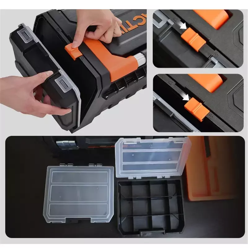 2 Parts Box Portable Garage Organizer Combined Tool Box Storage Tools Wrench Heavy Duty Electric Drill Screwdriver 2024 New
