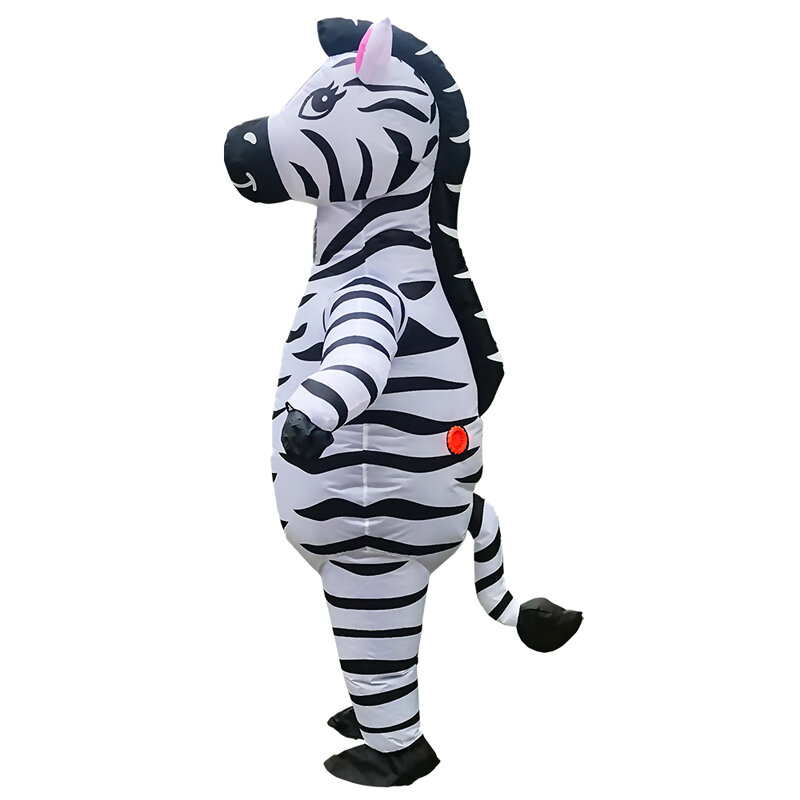 Надувной костюм-Зебра Simbok, костюм на Хэллоуин для взрослых, Милая Черная, белая животная, Карнавальная искусственная кожа