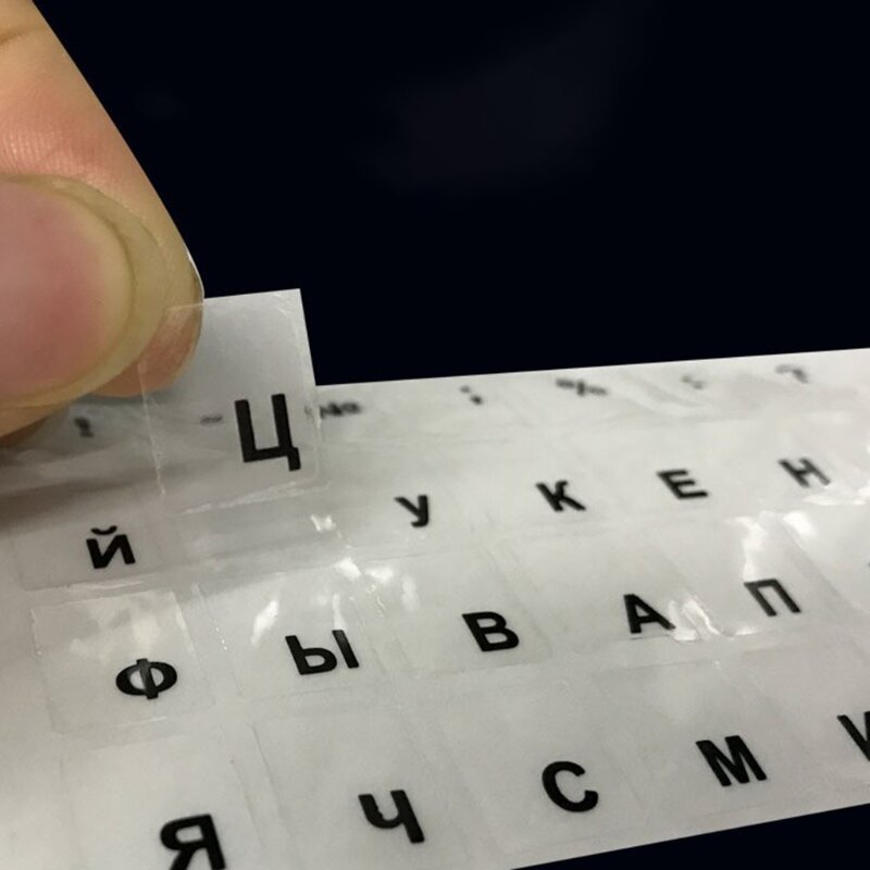 Adesivi per tastiera russa Lettera Alfabeto per laptop Impermeabile Super resistente 2 pezzi