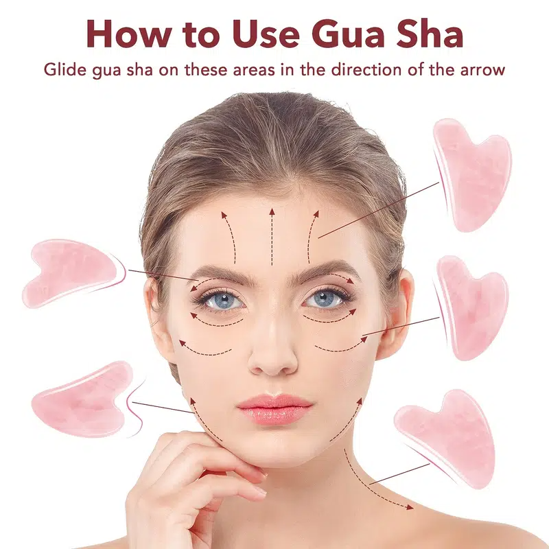 أدوات مساج تجميلية لتجميل الوجه من GuaSha من الحجر الطبيعي أدوات مساج للعناية بالبشرة والوجه علاج طبيعي من Gue Che