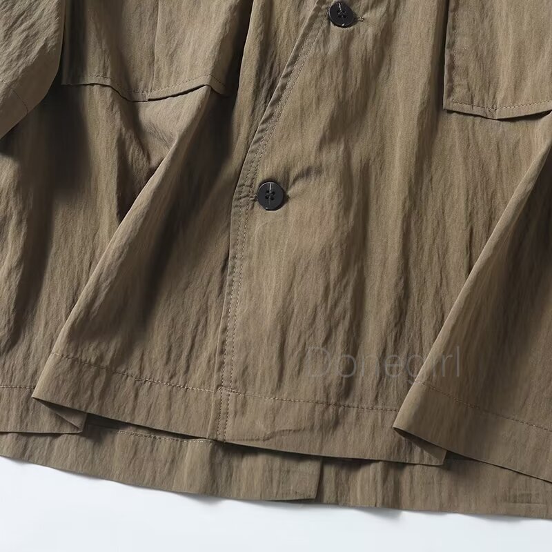 Donegirl-Camisa feminina de manga curta com decote em v, jaqueta elegante, bolso casual, decoração glamourosa, verão, Novo, 2024