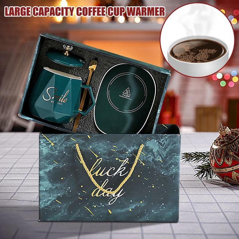 Scaldamuscoli da scrivania scaldavivande riscaldato con tazza da caffè da 400ml regali creativi per gli amanti delle bevande scaldavivande invernale per tazze