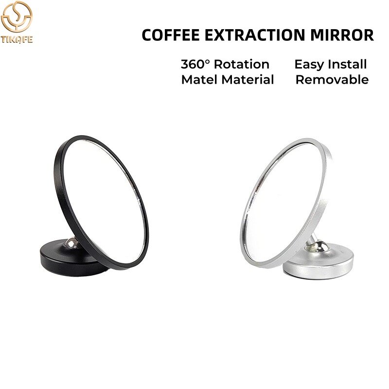 Espejo de café giratorio 360 Lente de Espresso magnético, espejo de observación de flujo reflectante de café, accesorios de café
