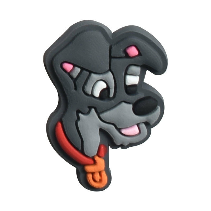 クロッグリストバンド用PVC犬の頭シリーズ,カスタムシューズバックル,チャーム装飾,漫画のアクセサリー,パーティーフェスティバル,キッズギフト,ロット
