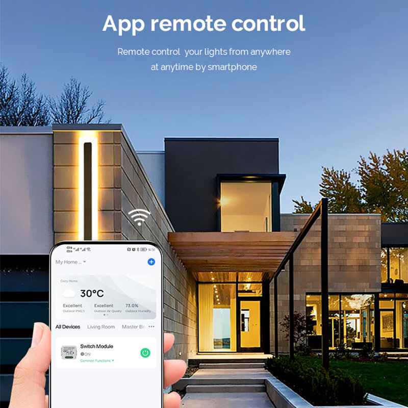 DIY 와이파이 스마트 조광기 스위치 모듈, Tuya/Smartlife 앱 원격 제어, 알렉사 구글 홈 음성 제어와 호환, 양방향