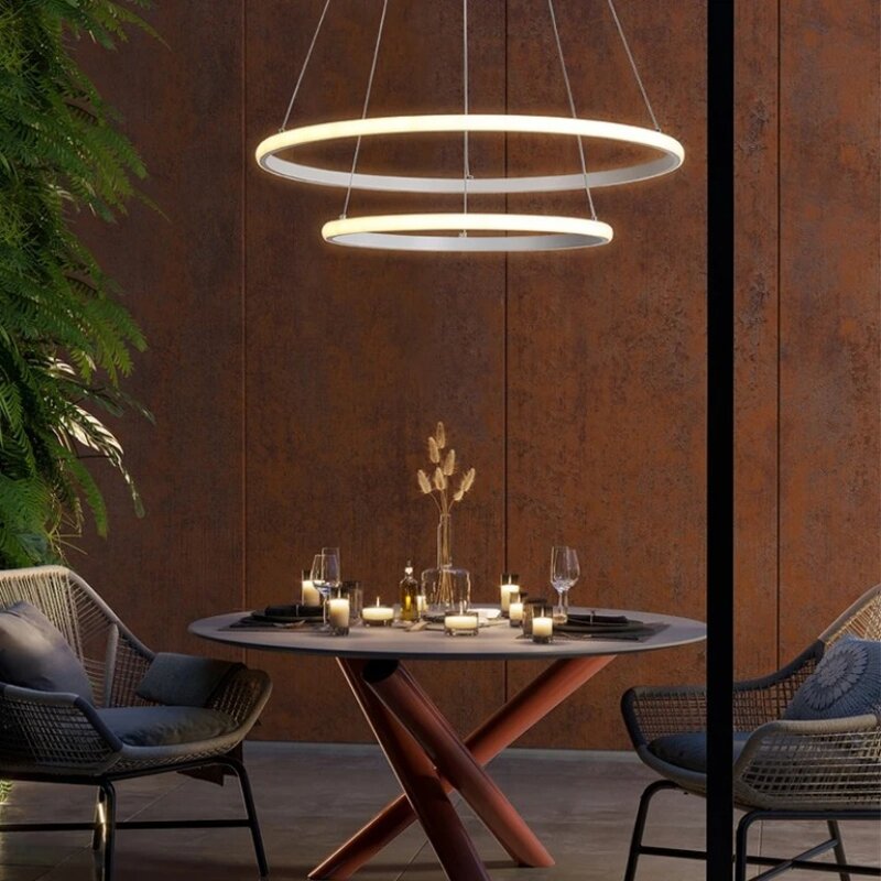 Wisiorek LED światło nowoczesne okrągłe oświetlenie podwieszanego sufitu czarne poddasze jadalnia biurowa salon dekoracja wnętrz światła