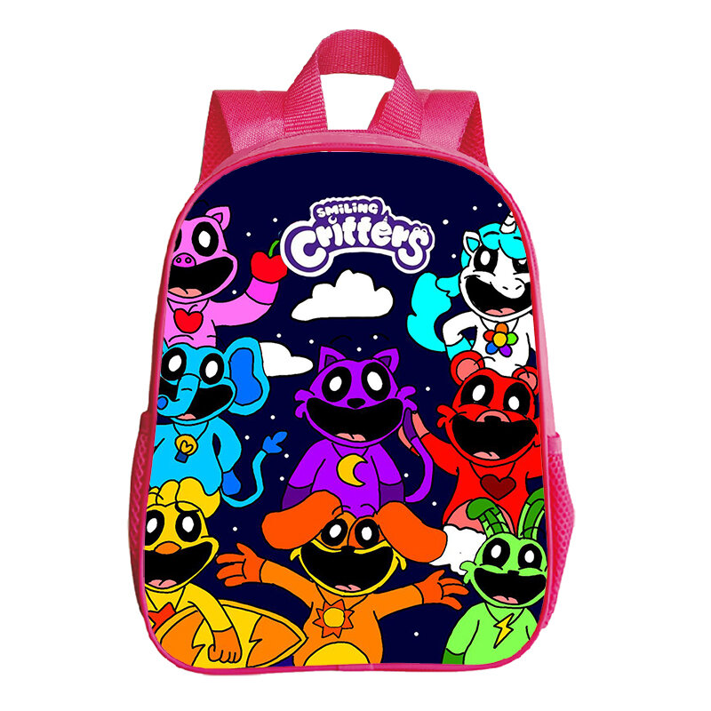 Sacos escolares dos desenhos animados para meninas, impressão de dólares sorridente, bookbag do jardim de infância, criança, mini mochila, mochila, rosa