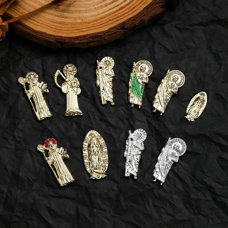 3D Jesus New Alloy Diamond Metal accessori per la decorazione delle unghie in rilievo