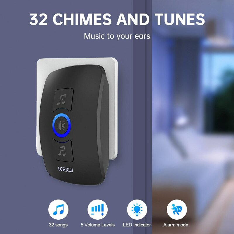 KERUI campanello senza fili impermeabile OutDoor Smart Home campanello di benvenuto melodie Chime Kit LED Flash Security Alarm per la casa