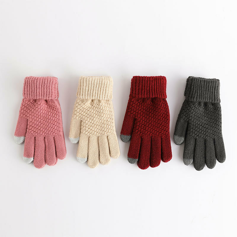 Winter gloves Women's warm gloves Plush men's and women's fashionable touch screen gloves Winter warm gloves