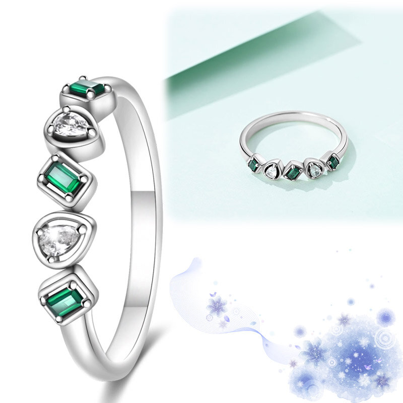 Anelli geometrici in argento Sterling 925 con cielo stellato per anelli da donna novità nel 2024 anelli regalo di gioielli di compleanno di fidanzamento di nozze fai da te