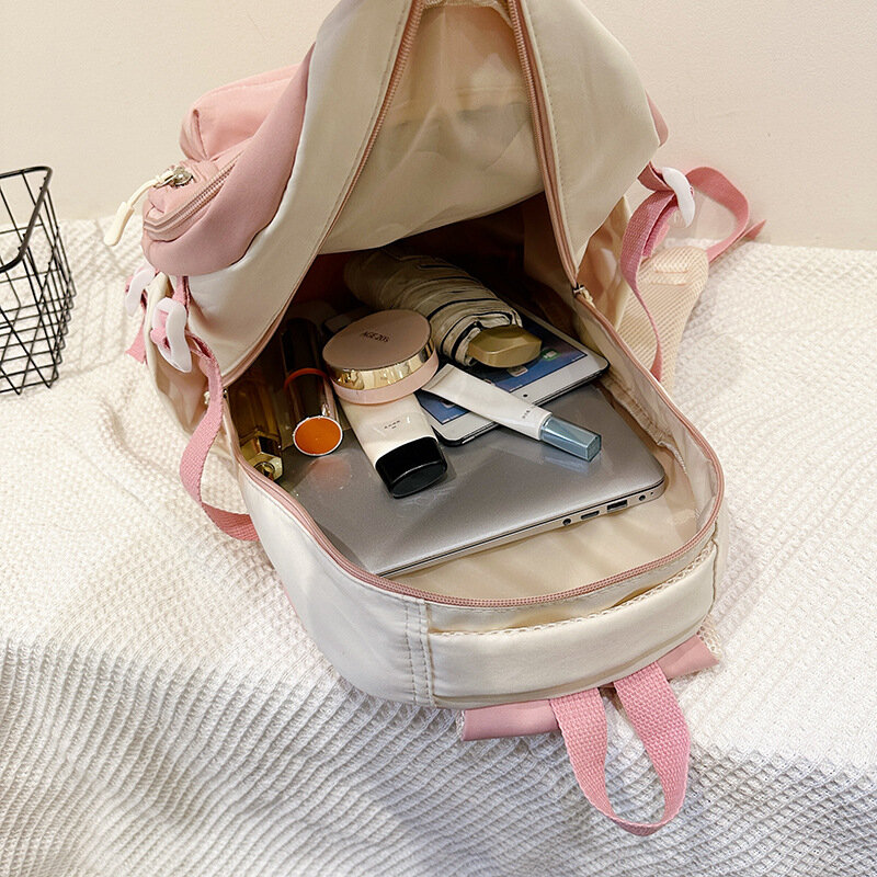 여성용 방수 나일론 배낭 여행 가방, 십대 소녀용 책가방, 단색 책가방, 고품질, 신제품