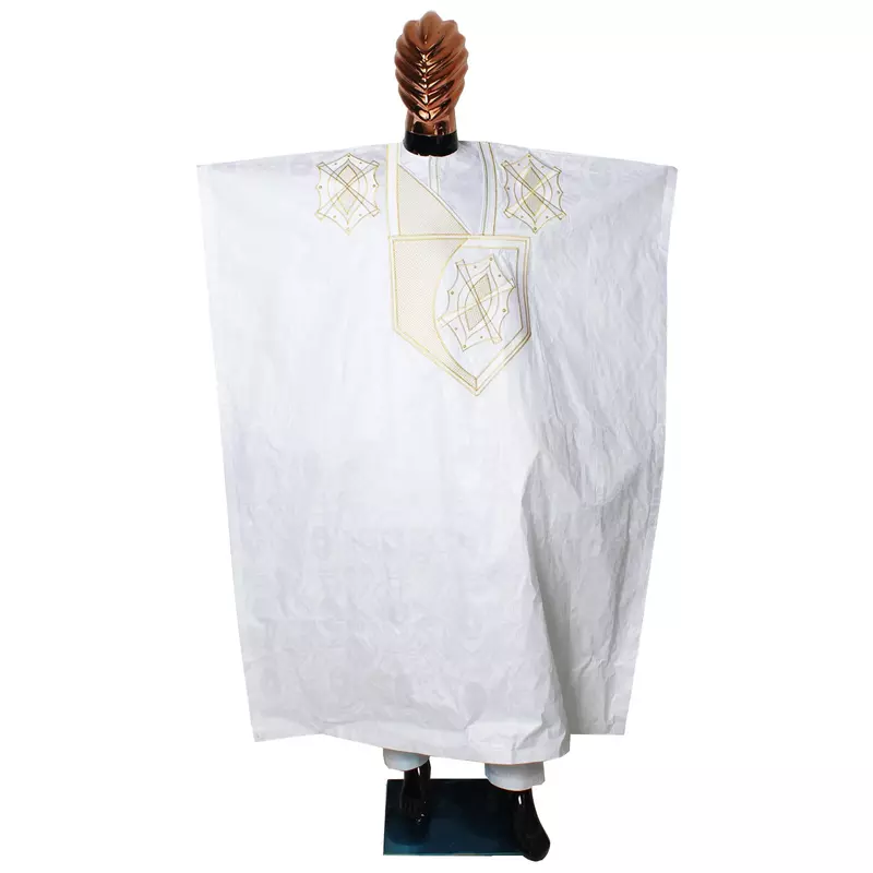 Vestido africano para parejas, bordado Bazin tradicional, largo hasta el suelo, bufanda, diseño para parejas