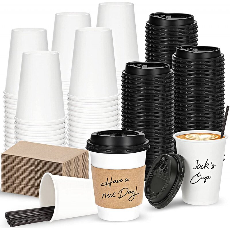 غطاء فنجان قهوة ورقي للاستعمال مرة واحدة ، مناسب للمنزل والمتاجر والمقاهي ، أكواب قهوة ورقية