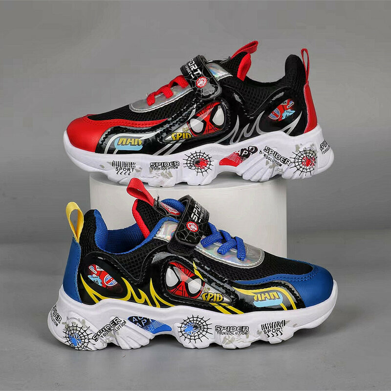 Disney Children's Casual Shoes Cartoon Sneakers fashion Boys' Running Shoes Soft Soles Students' Basketball Sport Blue Shoes