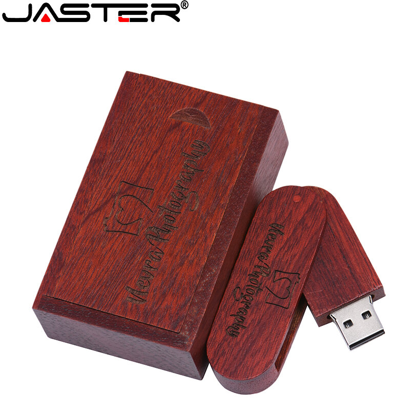 Customer Creative Original Rosewood Usb + Box Pen Drive 16gb Free Custom LOGO 32gb Flash Drive Bulk Memory Stick Wedding Gifts