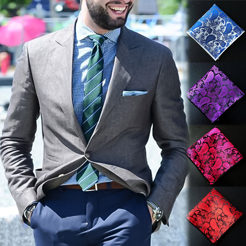 Pañuelos cuadrados de bolsillo para hombre, traje de negocios