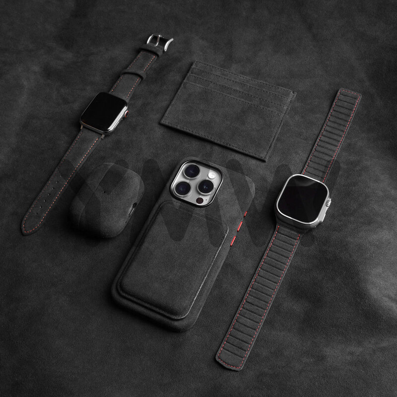 Caso Alcantara magnética para iPhone, capas de telefone camurça, capa de luxo, couro artificial, supercar, 15 Pro Max, 14, 13, 12 Mini