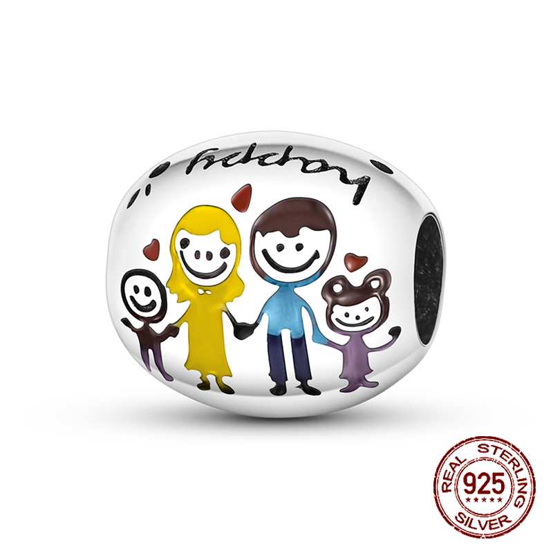 925 Sterling Silver family house love forever family beads pandent Charm Fit Original Pandora Bracelet DIY Bead Ms Jewelry Gift
