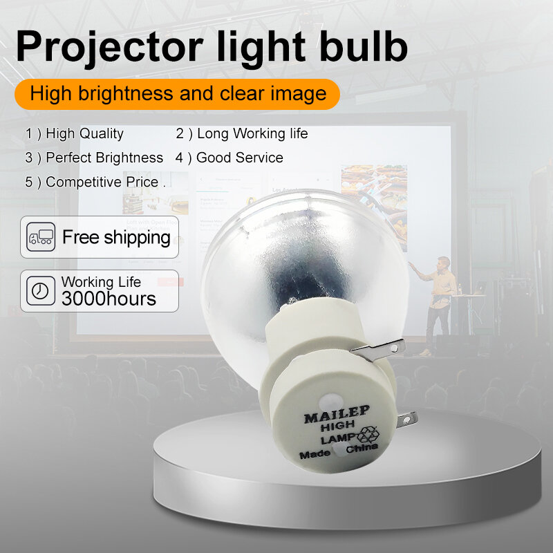 Mailepu-bombilla de proyector P-VIP, 210/0.8 E20.9n, hecha en China, para Acer H6510bd PE-W30, MH680, H7550ST