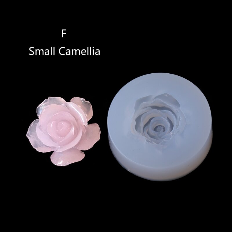 Molde de silicona con forma de flor 3D, 10 estilos, Camelia, peonía, Margarita, flor de loto, colgante, herramientas de joyería, moldes de resina epoxi