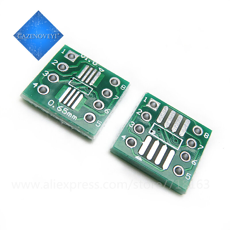 20pcs/lot TSSOP8 SSOP8 SOP-8 to DIP8 PCB Transfer Board DIP Pin Board Pitch Adapter In Stock