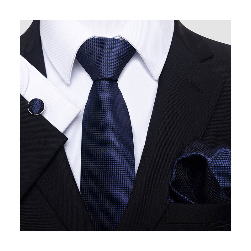 Отличное качество, Прямая поставка, подарок на день рождения, галстук 7,5 см, набор запонок, галстук, галстук, мужской галстук цвета хаки, официальная одежда с геометрическим рисунком