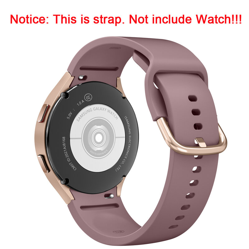 Tali silikon tanpa celah untuk Samsung Galaxy Watch 4 5 6 40mm 44mm/jam tangan 4 6 Klasik 42mm 46mm 43mm 47mm/5 Pro 45mm