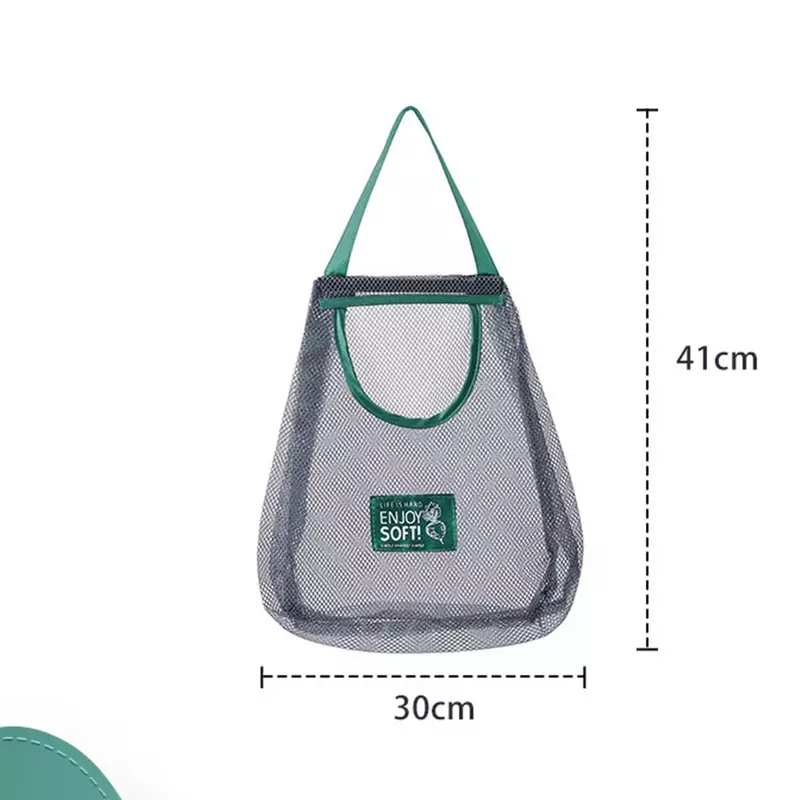Kitchen Storage Bags Mesh Bag Hand Carry Bag Hanging Hanging Bag Hollow Breathable Kitchen Tools Kitchen Wall-hanging Type
