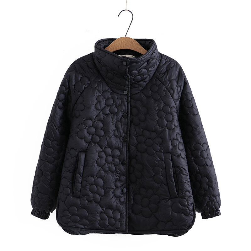 2023 płaszcz zimowy damski koreański luźny duży rozmiar Parker kurtka damska jednorzędowy codzienny ciepły bawełniany płaszcz 4XL 2465