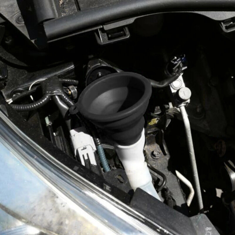 Воронка двигателя автомобильная универсальная силиконовая, Портативная Складная воронка для мойки жидкости, масла, бензина