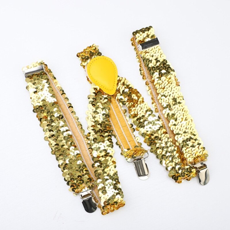 Bretelles à clipser élastiques à paillettes pour hommes et femmes, bretelles réglables en forme de Y, multi-documents, accessoires de mode pour femmes et hommes