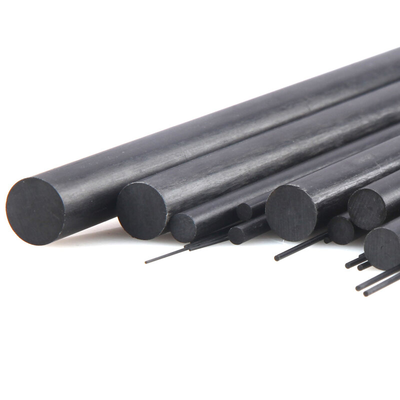 Карбоновые Твердые стержни диаметром 0,5 мм ~ 12 мм, цилиндрический карбоновый вал для моделей RC или «сделай сам»