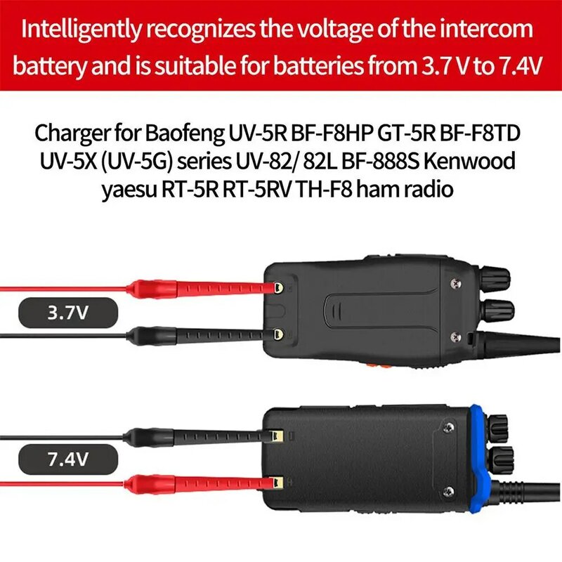 Baofeng-Walkie talkie用のユニバーサルUSB充電ケーブル,インジケーター付きアクセサリ,UV-5R,UV-82,BF-888S,と互換性あり