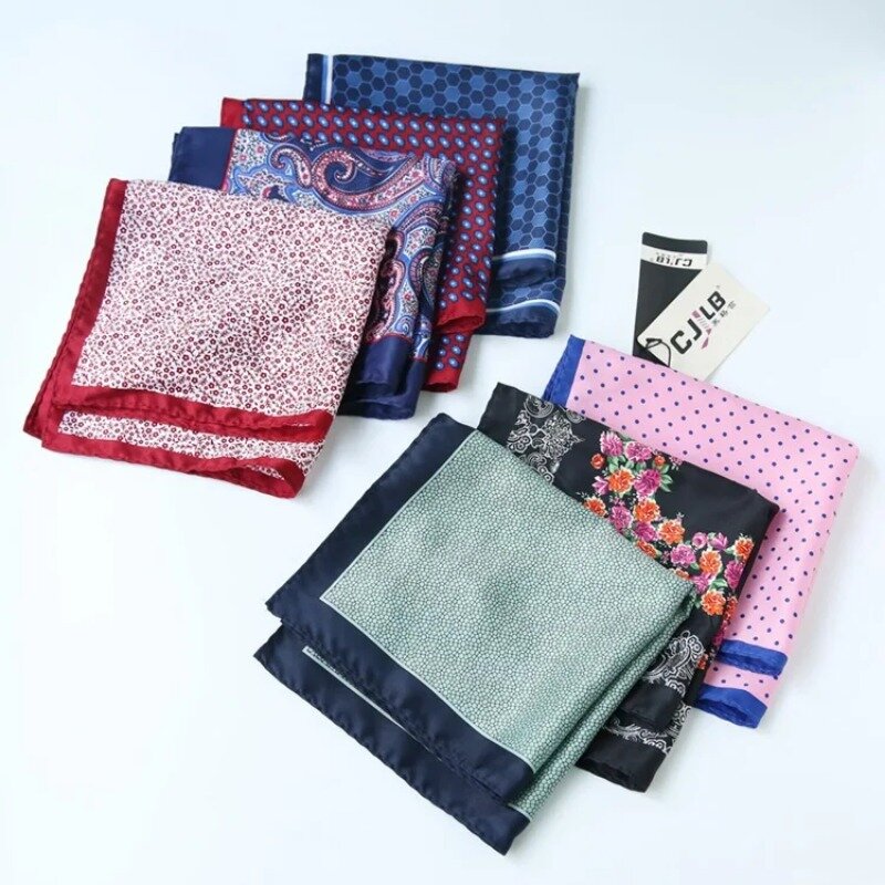 32*32cm Pocket Square for Men Women Floral Print Suits Hanky Mens Handkerchiefs Suit Square Handkerchief Towels Scarves