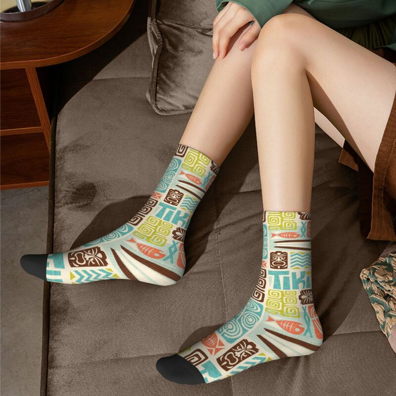 Tropische Tiki-Muster Socken Männer Frauen lässig Hawaii Socken Harajuku Frühling Sommer Herbst Winter Mittel rohr Socken Geschenk