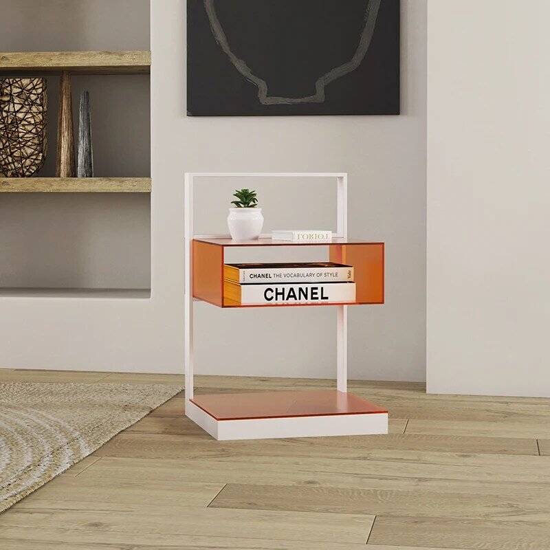 Nordic Creative Acrylic Tea Table Home Living Room Small Tables Design Auxiliary Tables Sofa Side Table Portable Storage Cabinet