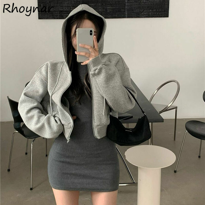 Sets Women Bodycon Mini Dress Hoodies 2 Pieces Casual All-match Korean Style Harajuku Streetwear Girl Fashion New Ins Hot Outfit
