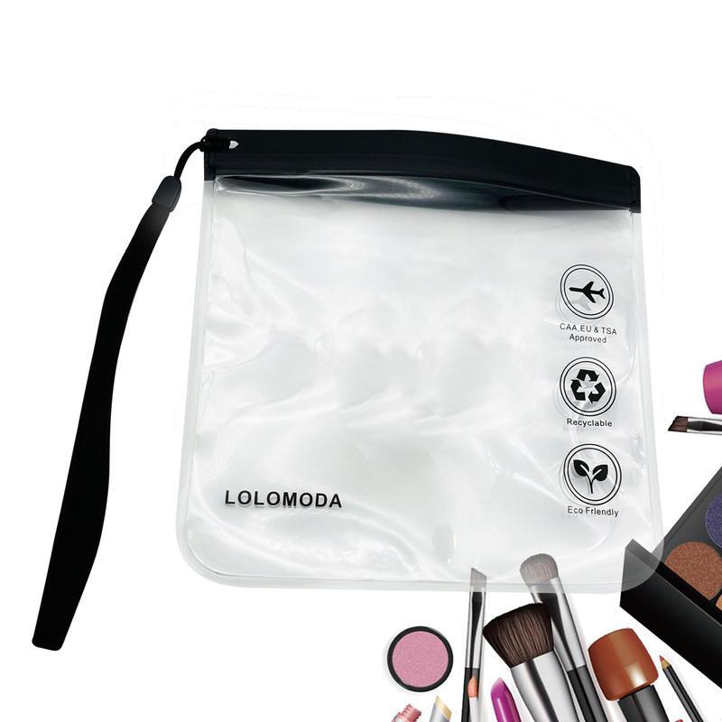 Clear Toiletry Bags Storage Bag Makeup Bags EVA Transparent Toiletry Bags Cosmetic Organizer With Zipper & Lanyard Storage